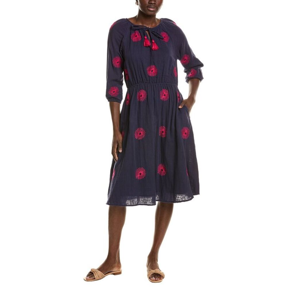 Mer St. Barth Womens  Solange Popover Dress, Navy